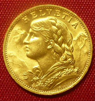 Золотые 20 франков 1927 года,Швейцария