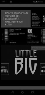 Продам билет на концерт little BIG(концерт в Добро