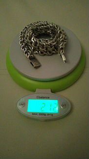 Цепь серебряная 212 грамм, длина 60 см