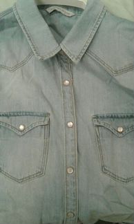 Джинсовая рубашка mango jeans