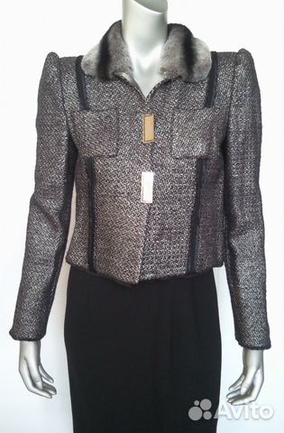 Жакет Италия Cavalli Оригинал меховой ворот 42-44 Жакет Италия Cavalli Оригинал меховой ворот 42-44