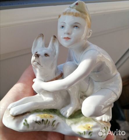 Статуэтка Мальчик с собакой Юный пограничник лфз