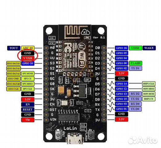 Nodemcu CH340 WI-FI ESP8266 V3