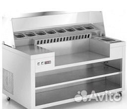 Блинная станция витрина с холодильником и вытяжкой