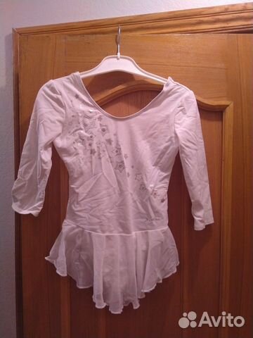 Купальник для гимнастики белый 140