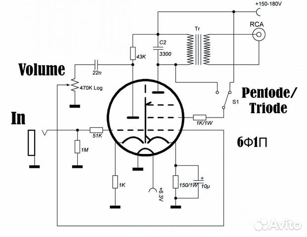 6ф3п усилитель схема
