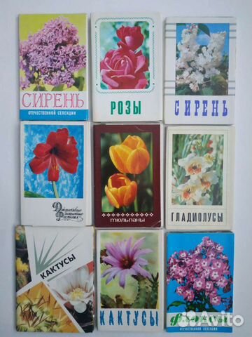 Открытки СССР цветы наборы