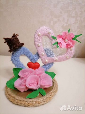 Поделка в школу композиция влюблённых сердец