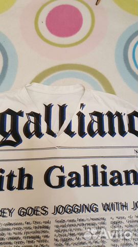 Мужская белая футболка Galliano Оригинал