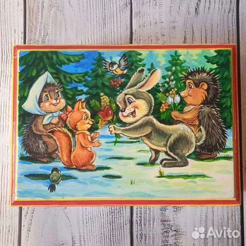 Шкатулка с росписью по мотивам открыток Зарубина