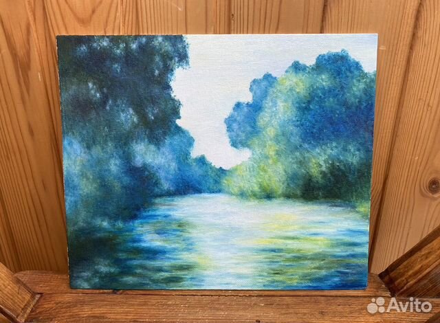 Пейзаж маслом Моне «Утро на Сене близ Живерни»