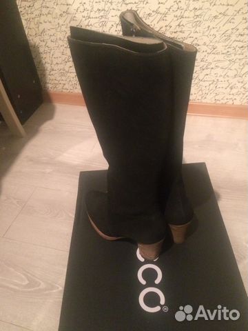 Сапоги демисезонные на каблуке Ecco 40р