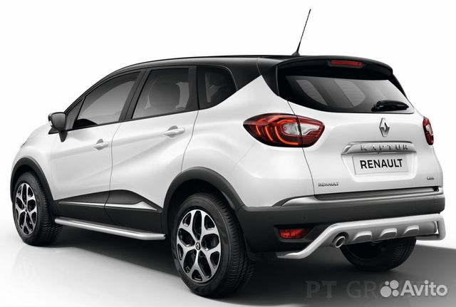 Защита порогов с площадкой Renault Kaptur