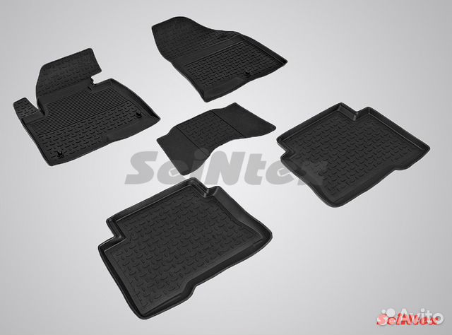 Ковры резиновые с бортом Hyundai Santa Fe 2012-18 Ковры резиновые с бортом Hyundai Santa Fe 2012-18
