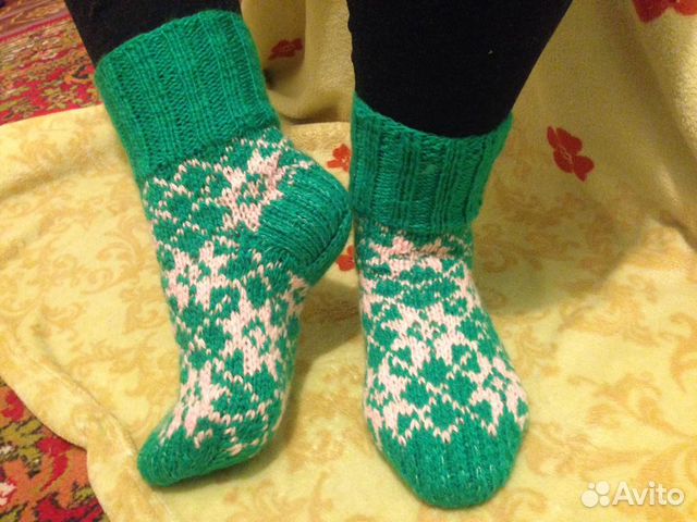Шерстяные вязаные носки