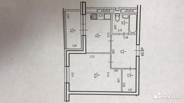 1-к квартира, 35.5 м², 2/10 эт. 1-к квартира, 35.5 м², 2/10 эт.