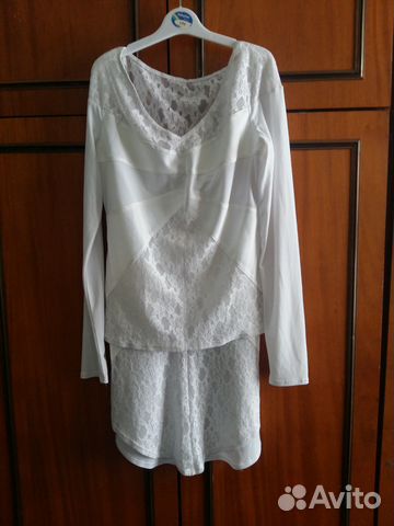 Белая юбка и блузка