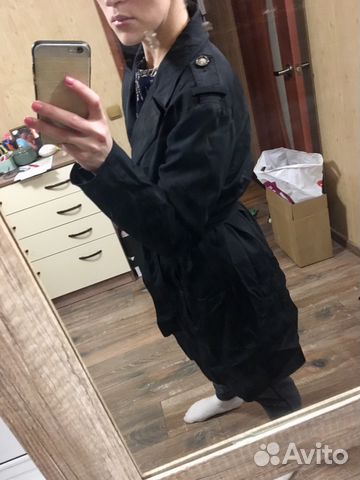 Плащ чёрный Zara L