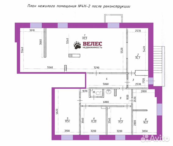 Помещение свободного назначения, 167.2 м²