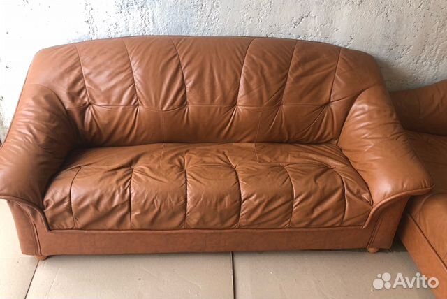 Кожаный диван из Финляндии, 3-ка, идеальн. сост