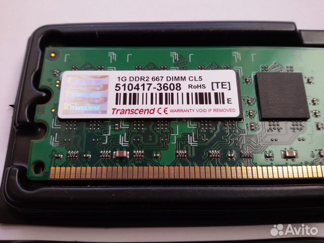 Оперативная память DDR2 667 1Гб Transcend