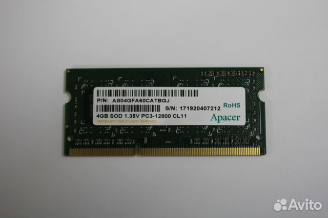 Модуль памяти Apacer DDR3L sodimm 4GB 1.35V.Новый