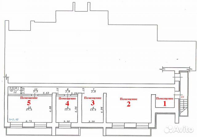 Помещение свободного назначения, 13.4 м²