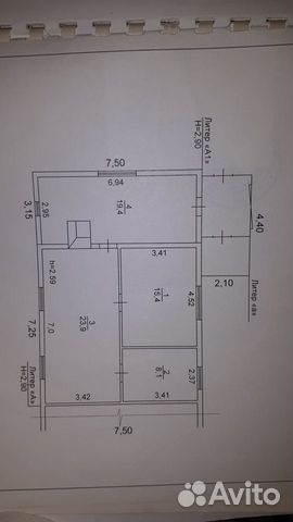 Дом 66.8 м² на участке 4.4 сот.