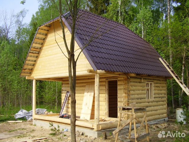 Сруб 4х5+2м терраса крыша мансардная двухскатная Сруб 4х5+2м терраса крыша мансардная двухскатная