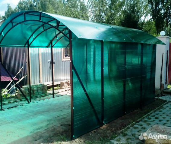 Навес 3,58Х4,00 С боковой стенкой усиленный