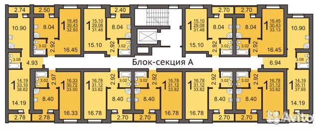 1-к квартира, 38.6 м², 3/10 эт.