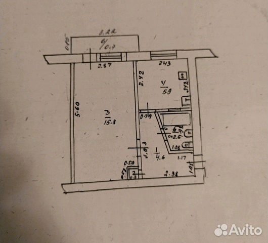 1-к квартира, 29.1 м², 5/5 эт.