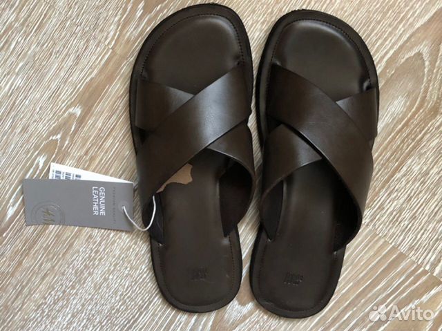 Шлепанцы кожаные Hm premium quality