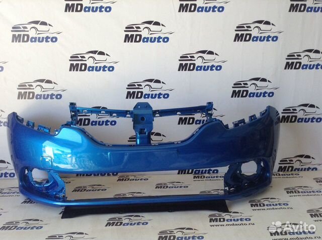 Бампер передний рено логан с 2014 лазурно синий Бампер передний рено логан с 2014 лазурно синий