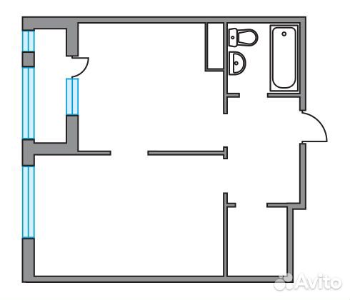 1-к квартира, 40.8 м², 6/24 эт. 1-к квартира, 40.8 м², 6/24 эт.