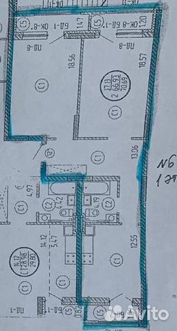 2-к квартира, 70 м², 1/9 эт.