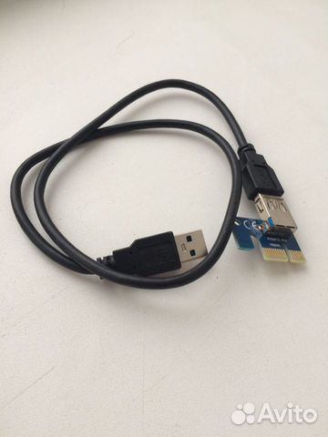 Райзер PCI-e 1х to 16x питание USB 3.0 Новый