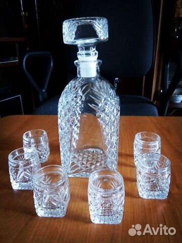 Набор богемского стекла для виски (водки, коньяка)