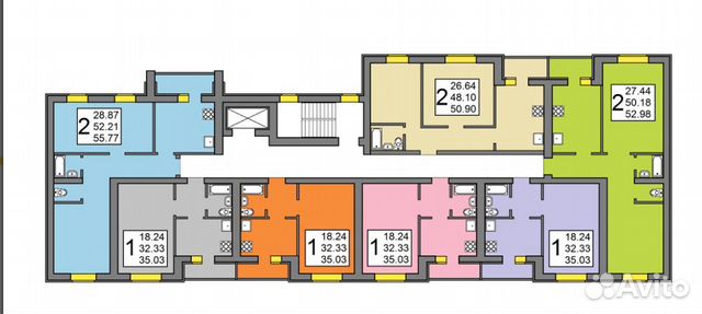 2-к квартира, 53 м², 4/10 эт.