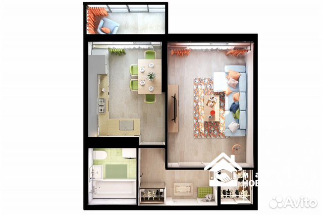 1-к квартира, 42.1 м², 16/18 эт. 1-к квартира, 42.1 м², 16/18 эт.
