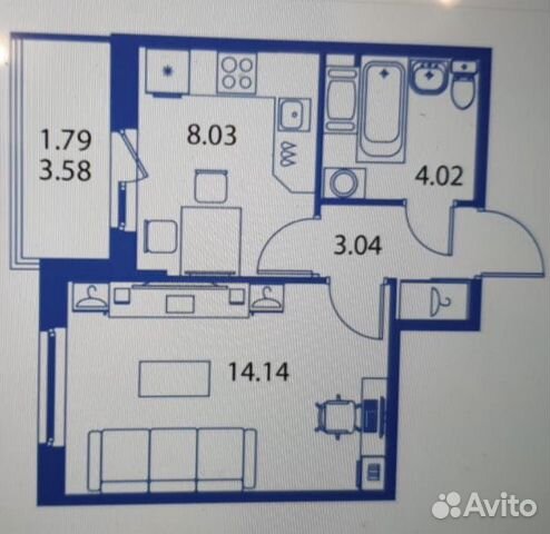 1-к квартира, 31.5 м², 17/25 эт. 1-к квартира, 31.5 м², 17/25 эт.