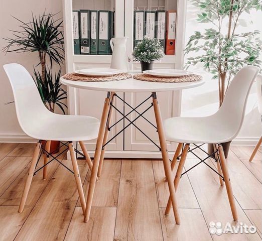 Обеденная группа Eames : Стол 80 см + 2 стула
