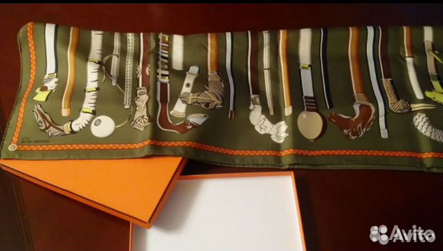 Платок каре Hermes Трости, оригинал, отличное сост