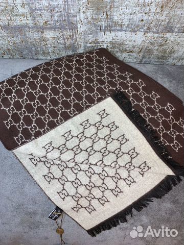 Шарф кашемир коричневый Гуччи/Gucci