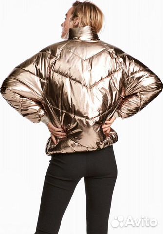 Золотая куртка пуховик oversize 46-52 размер Золотая куртка пуховик oversize 46-52 размер