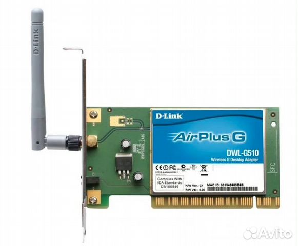 Wi-Fi адаптер D-Link DWL-G510 PCI Wi-Fi адаптер D-Link DWL-G510 PCI