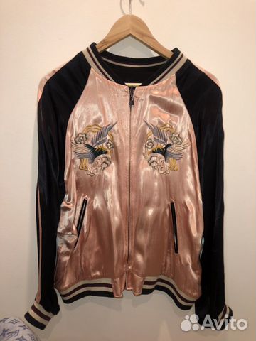 Шелковый двусторонний бомбер zara