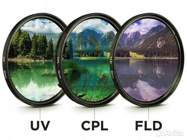 Наборы из 3 Фильтров (UV,CPL,FLD) 49-77мм Наборы из 3 Фильтров (UV,CPL,FLD) 49-77мм