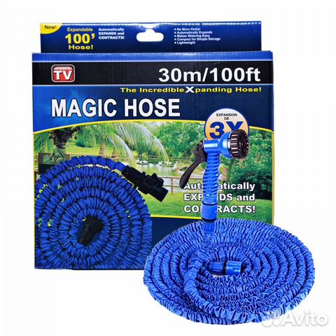 Растягивающийся поливочный шланг Magic Hose Растягивающийся поливочный шланг Magic Hose