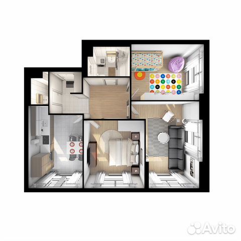 3-к квартира, 72.7 м², 32/33 эт. 3-к квартира, 72.7 м², 32/33 эт.